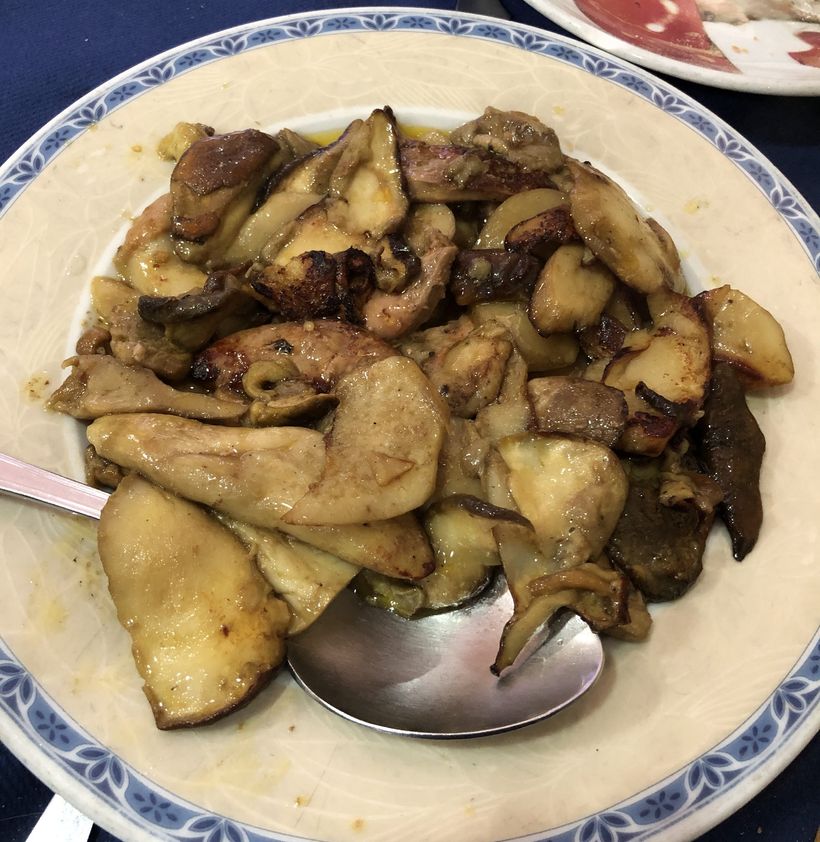 Grilled mushrooms in Madrid